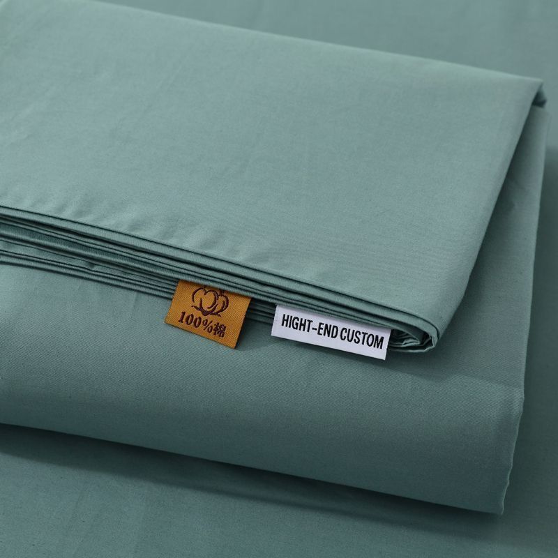 Bequemes 100% Baumwoll-Bettlaken für Schlafzimmer Einzel-Doppelbett Große Größe Einfarbige Bettdecke