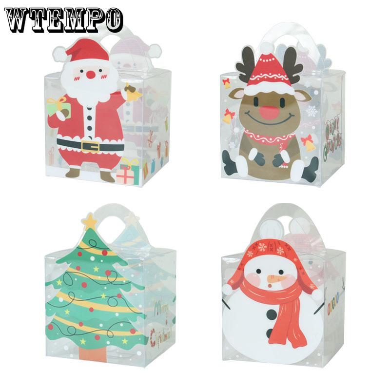 WTEMPO Hand-held Clear Christmas/Christmas Eve Gift Boxes Gifts Holding & Displaying Boxes Christmas Party Decor Favor Treat Boxes