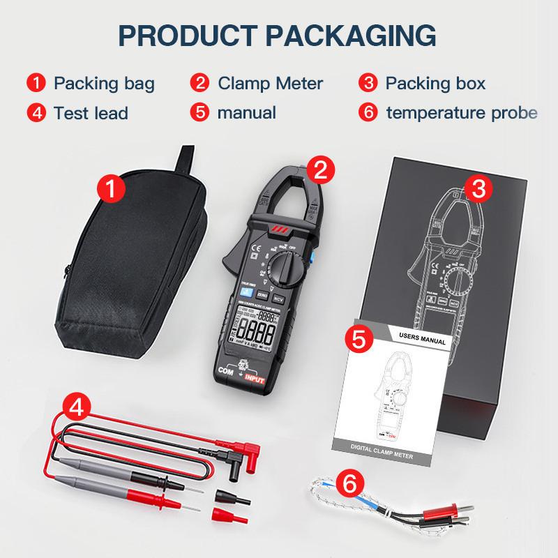 AC DC 600A Clamp Meter Digital Ampere Tester NCV Smart Current Clamp Smart DC Pliers Ammeter Multimeter Ohmmeter