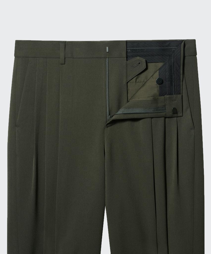 MUSINSA STANDARD Three-Puck Semi-Balloon Slacks [Dusty Khaki]