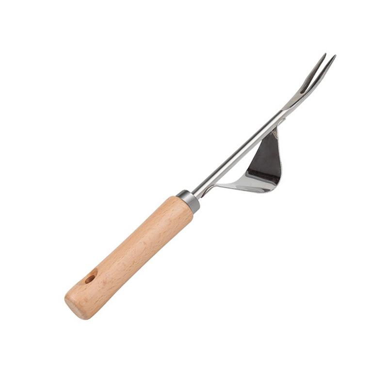 Sarchiatore da Giardino in Acciaio Inossidabile con Manico in Legno Rimozione Manuale delle Erbacce Taglierino Strumenti Estrattore Denti di Leone Sarchiatore Multifunzione Trapianto
