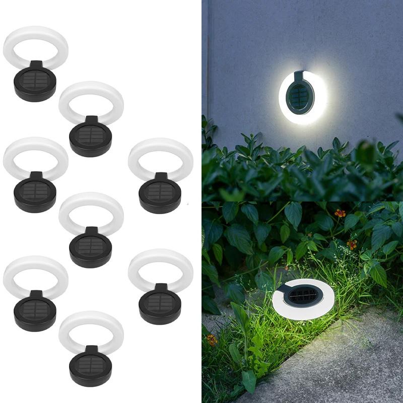 1~8PCs Solar Outdoor Lights LED Waterproof 360° Folding Atmosphere Light Garden Decoration Fence Stake Lawn Porch Walkway Decor