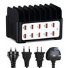 Desktop 120W Multi-Port Charger: 10-Port USB Fast Charging Station for Phone & Laptop, 5C+5A.