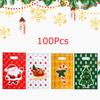 50pcs/100pcs Cookies Candies Pouches New Year Celebrate Tote Bags Party Pearlised Film Gift Packaging Random