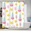 Tu Charming Christmas Shower Curtain Festive Holiday Decor Bathroom Fabric Waterproof Holiday Home Decor Festive Trees Pattern W