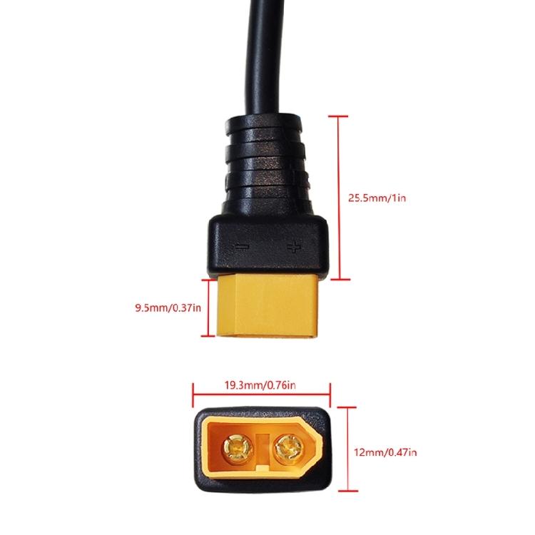 Upgraded XT60 Solar Battery Connector Cable Male Plug Connection Line 18AWG Converters Adapter Cord Wire for Remote Toy