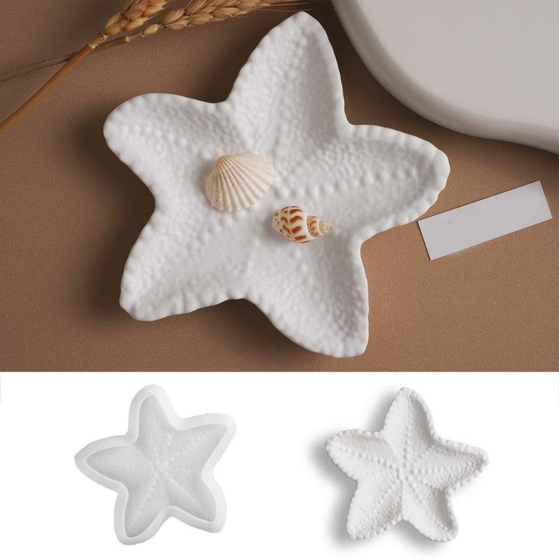 Practical Art Starfish Tray Mold Portable Accesory for Epoxy Resin Jewelry Plate and Candle Holder Home Decoration