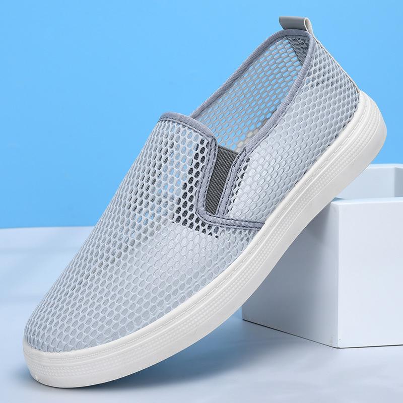 

Новые летние сетчатые туфли мужские дышащие полые сетчатые туфли мягкая подошва нескользящие универсальные студенческие спортивные борцовки сандалии 44 [Standard leather shoe size] серый