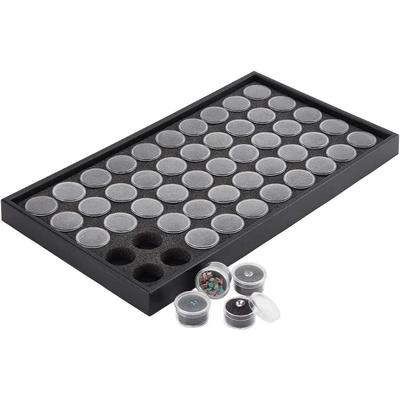 1Set Display Case Diamond Gemstone Storage Box Small Round Plastic Containers Box Jewelry Organizer Container with Foam