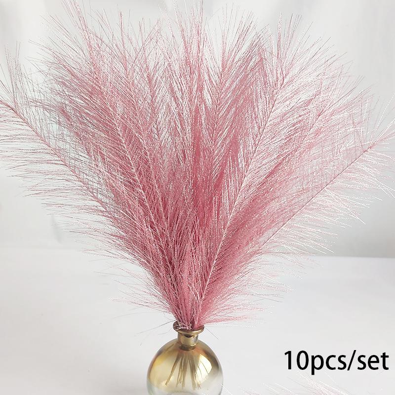 10 st 35 cm fluffigt pampasgräs konstgjorda blommor falsk växt simulerad vass bukett boho bröllopsfest heminredning