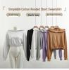2024 Autumn/Winter Women's American Streetwear Pure Cotton Cropped Sweatshirt