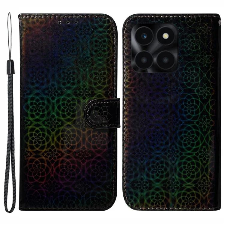 

Чехол-бумажник для телефона Honor X6a 4G с ослепительным цветочным узором