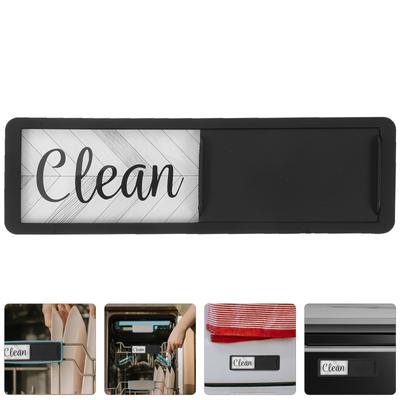 Magnet Sauber Schmutzig Haushaltsutensilien Indikator Aufkleber Kühlschrank Küche Etikett Tafel Umklappen Geschirr Rückseite Wechselnde Schilder Hinweis