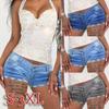 Moda verão feminino casual denim shorts desfiado bainha jeans rasgado shorts quentes