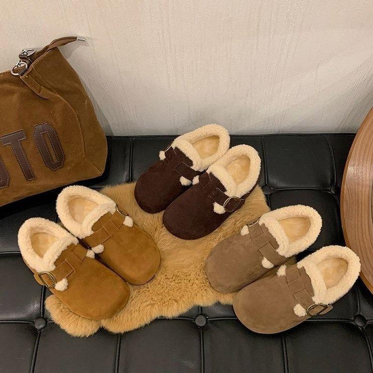 Birkenstocks velvet warm winter new Doudou shoes French Birkenstocks wool cotton shoes