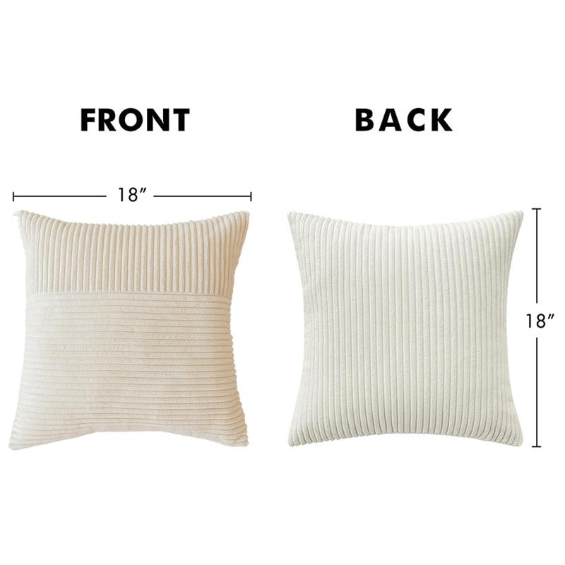 Green Corduroy Cushion Covers 45x45 Gentle Fluffy Strip Pillow Covers 50x50 Luxurious Decorative Home Pillow Case for Sofa Living Room