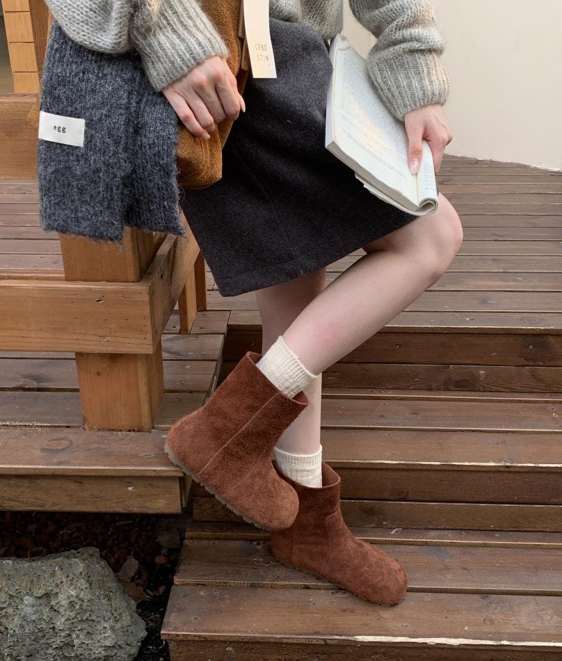 Short Boots Women's 2025 New Autumn and Winter Versatile Maillard Style Boots Korean Small Ankle Boots Show Feet Small French Thin Boots