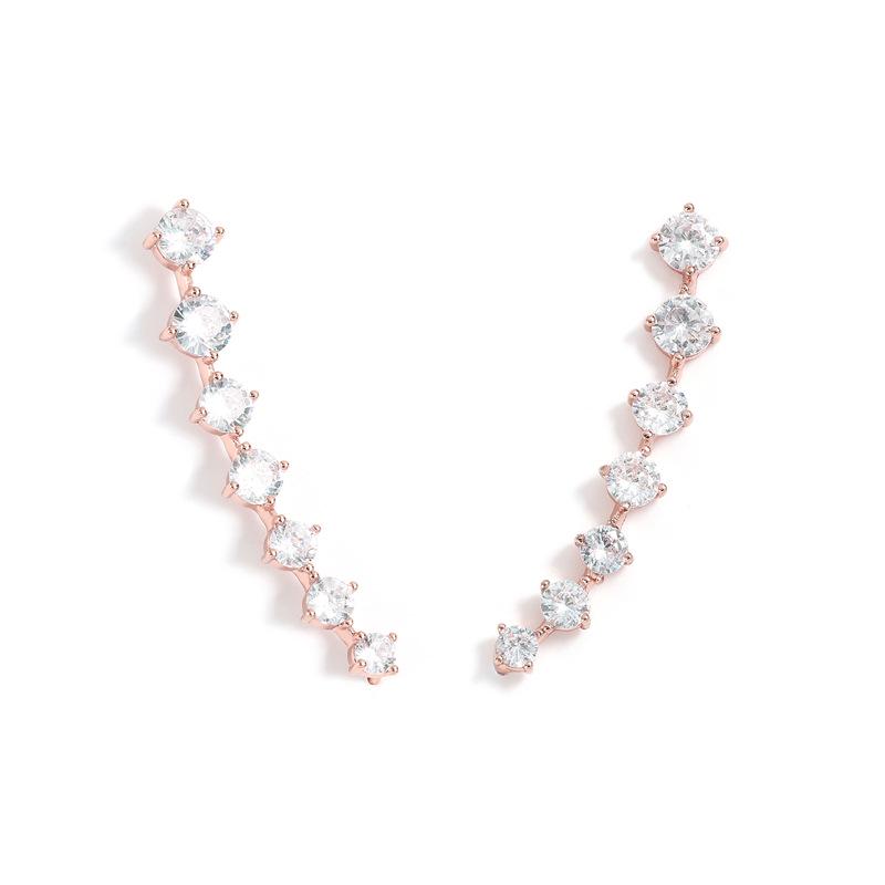 

Двусторонние серьги-когти из циркония: Креативные сверкающие серьги-клипсы и крючки с бриллиантами для студентов розового золота