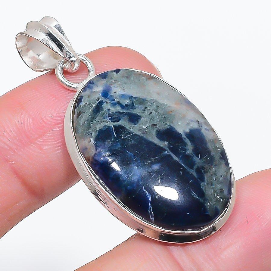 

Натуральный камень содалит 925 стерлинговое серебро ювелирная подвеска 1,77 u5J29