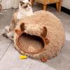 Cat Bed Cave for Indoor Cats Winter Cat Cave in Yak Shape Indoor Cat Nest Semi-Enclosed Dog Tent Bed with Cover