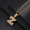26 English Letters Pendant Necklace Copper Inlaid Zircon Versatile Jewelry Necklace
