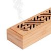 Horizontal Incense Burner, Incense Stick Burner, Incense Dishes, Made of Camphor Bamboo with Non-flammable Cotton and Lid, Wooden Incense Burner,
