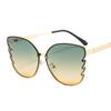 2024 Fashion Trend Eyeglasses Frames With Diamond Half Frame Manufacturers Big Frame Luxury Butterfly Sunglasses Women