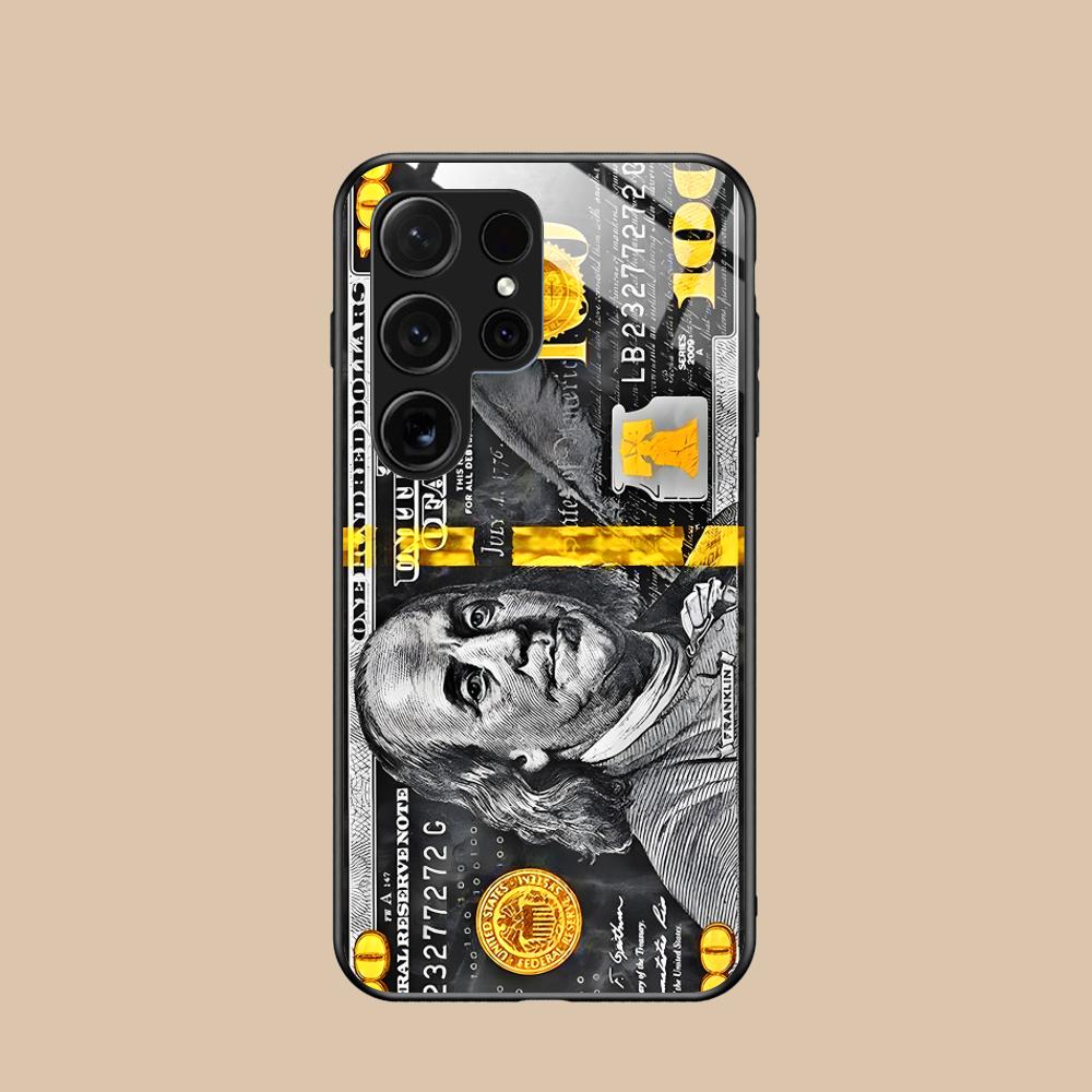 USD Dollar Glass Mobile Phone Case for Samsung Galaxy S26 S25 S24 S23 S22 S21 S20 Note20 Plus FE Ultra Colorful Cover
