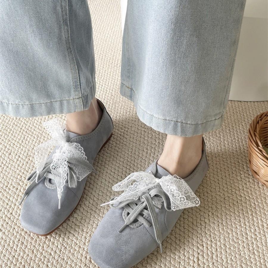 Leather pink loafers single shoes ballet style heightening spring and summer women's shoes niche design sense retro square head