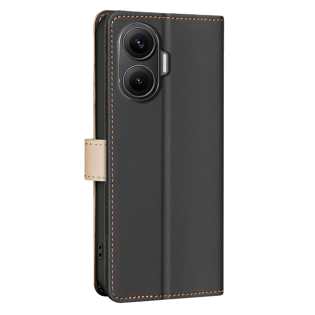 BINFEN COLOR BF33 For Xiaomi Poco F7 5G/Redmi Turbo 4 Pro 5G Leather Case Splicing Color RFID Blocking Wallet Stand Phone Cover