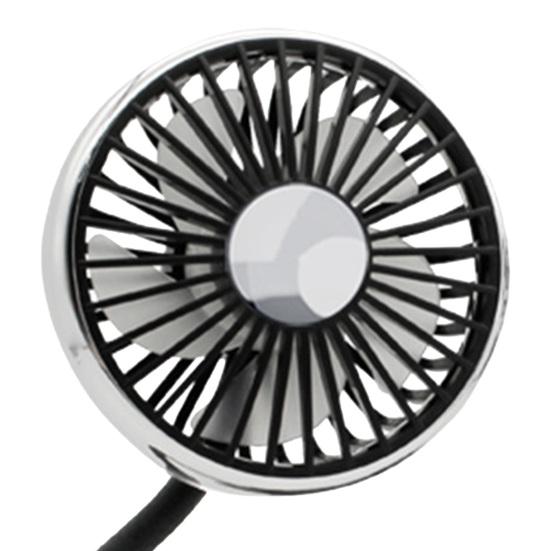 Dual Head Car Fan, Built-in Lighting, 360-degree Adjustable 3 Speed USB Seat Cooling Fan, Low Noise Truck SUV RV Accessory