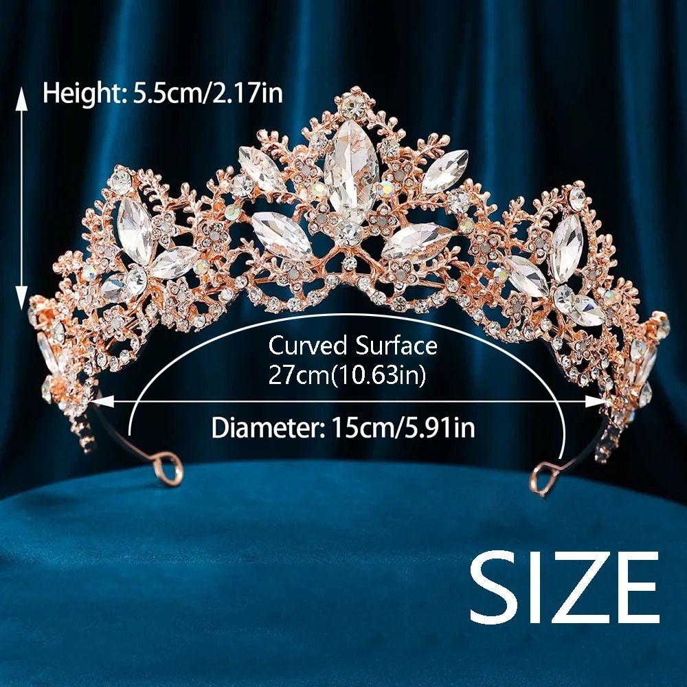 Elegant Bridal Princess Crown Luxury Rhinestone Diadem Women Hair Hoop  Wedding Hair Accessories