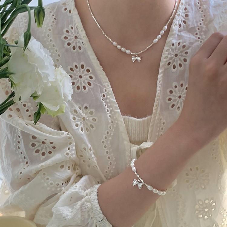 Bow Pearl Broken Bracelet Women'S High-End Light Luxury Broken A Few Taels Of Jewelry