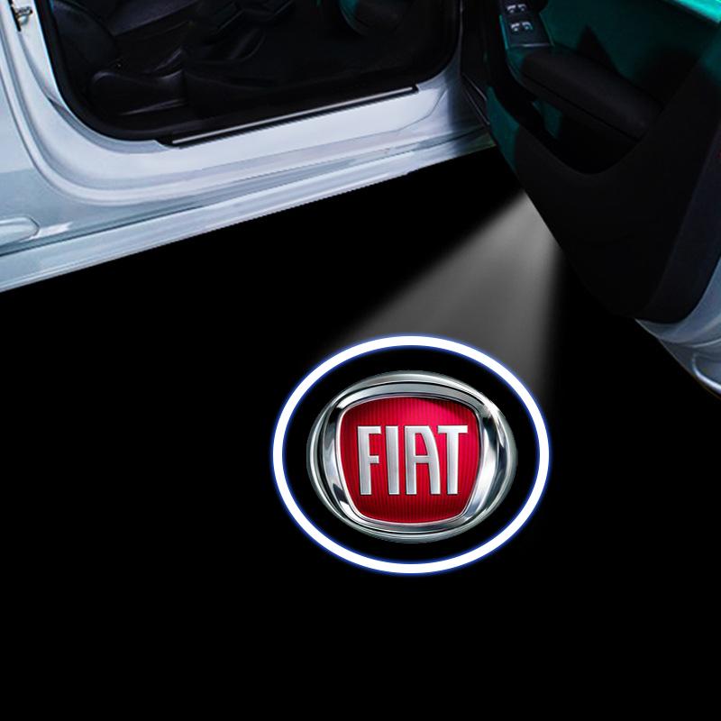 2Pcs Car Door Projector Lamps LED Welcome Light Emblem for Fiat Abbas 124 125 500 Abarth Palio Punto Stlio Tipo Panda Doblo
