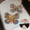 Fashion Vintage Butterfly Brooches Metal Alloy Colorful Cardigan Clip Crystal Insect Sparkling Enamel Pins Party Jewelry