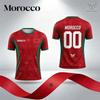 T-shirt stampata bandiera marocchina 2026, stampa 3D, traspirante e ad asciugatura rapida, adatta per bambini e adulti, sportiva e casual, moda urbana.
