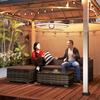 4-Seater Rattan Sofa Set Wicker Sectional Furniture Cushion Grey Garden