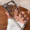 Electroplated Transparent Phone Case For iPhone 17 Air 16 e 15 14 13 12 11 Pro Max Plus Mini Full Lens Protection Airbag Cover