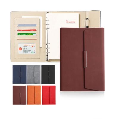 ALLMIRA System Notizbuch A5 6 Loch PU Leder Ringbuch Binder Notizbuchhülle A5 Größe mit Einlagen Notizblock Kartenaufbewahrung Business Notizbuch Lose