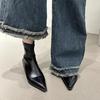 Korean Brown Pointed Short Boots Women's Shoes 2026 New Fashionable and Versatile Stylish and Slim Boots with Thick Heels