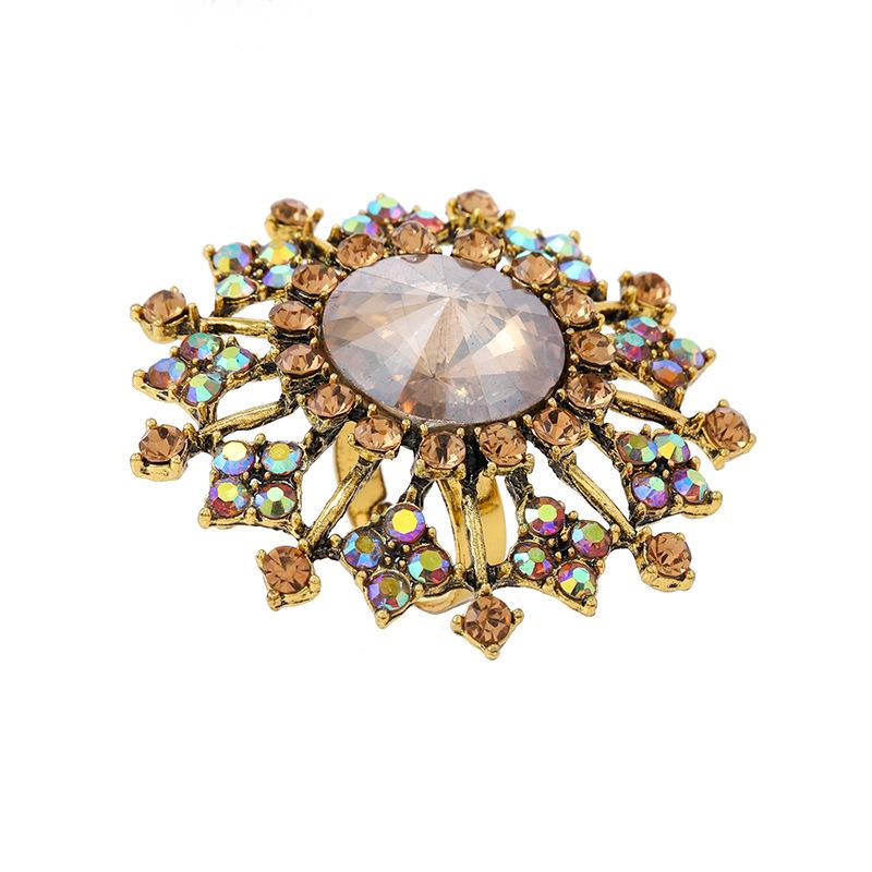 

Нові сині червоні шампанські кристалічні кільця для жінок дівчина велика золота квітка обручка палець кільце Anillos подарунок на вечірку шампанського