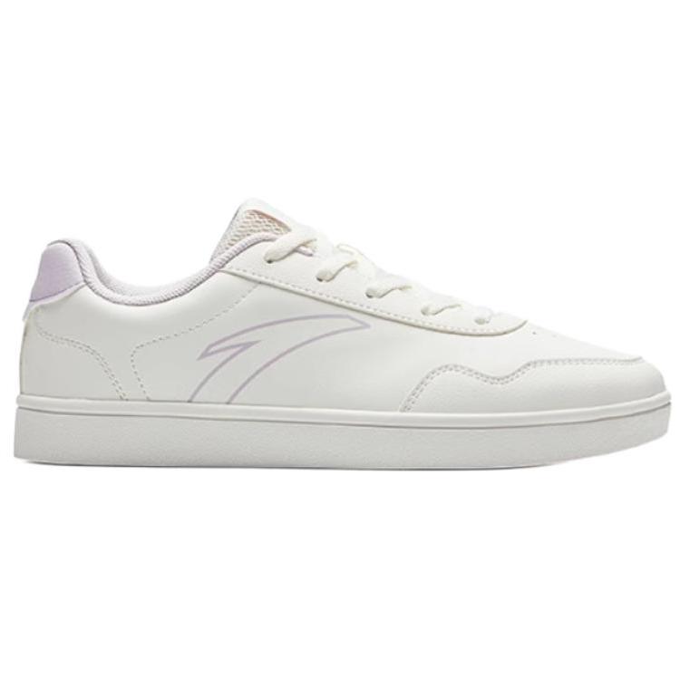 Anta Fashionable Versatile Waterproof Lightweight Breathable Low-Top Skate Shoes Women sneaker White Purple 922538041-1