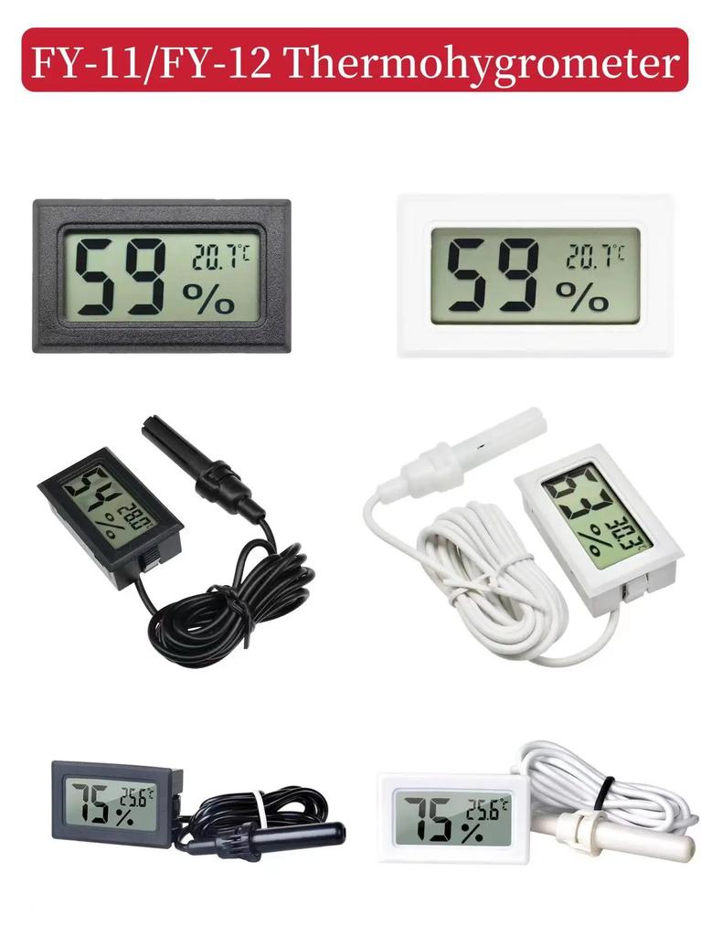 5pcs FY-11/FY-12 Digital Embedded LCD Indoor Convenient Temperature Sensor Humidity Meter Thermometer Hygrometer Instrumentation