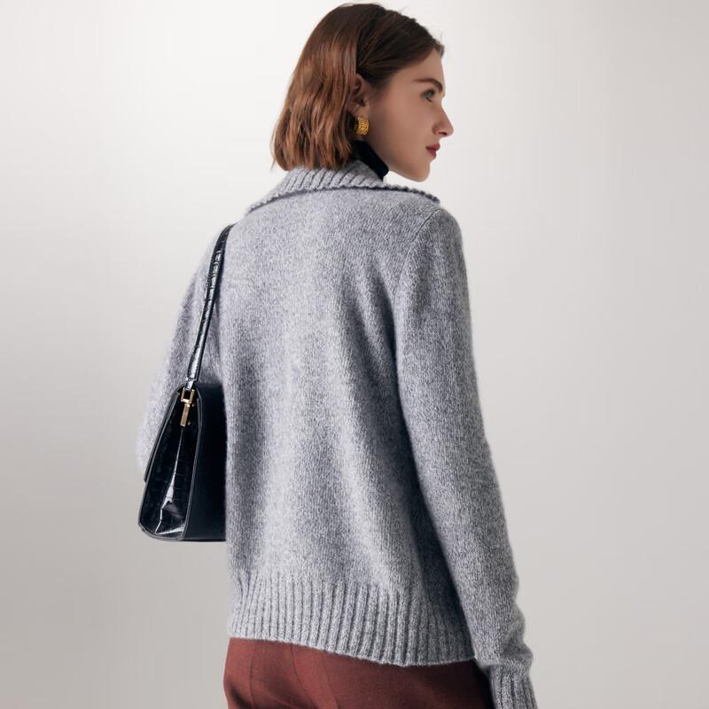 PALUOPO Women's 100% Cashmere Thickened Knit Cardigan