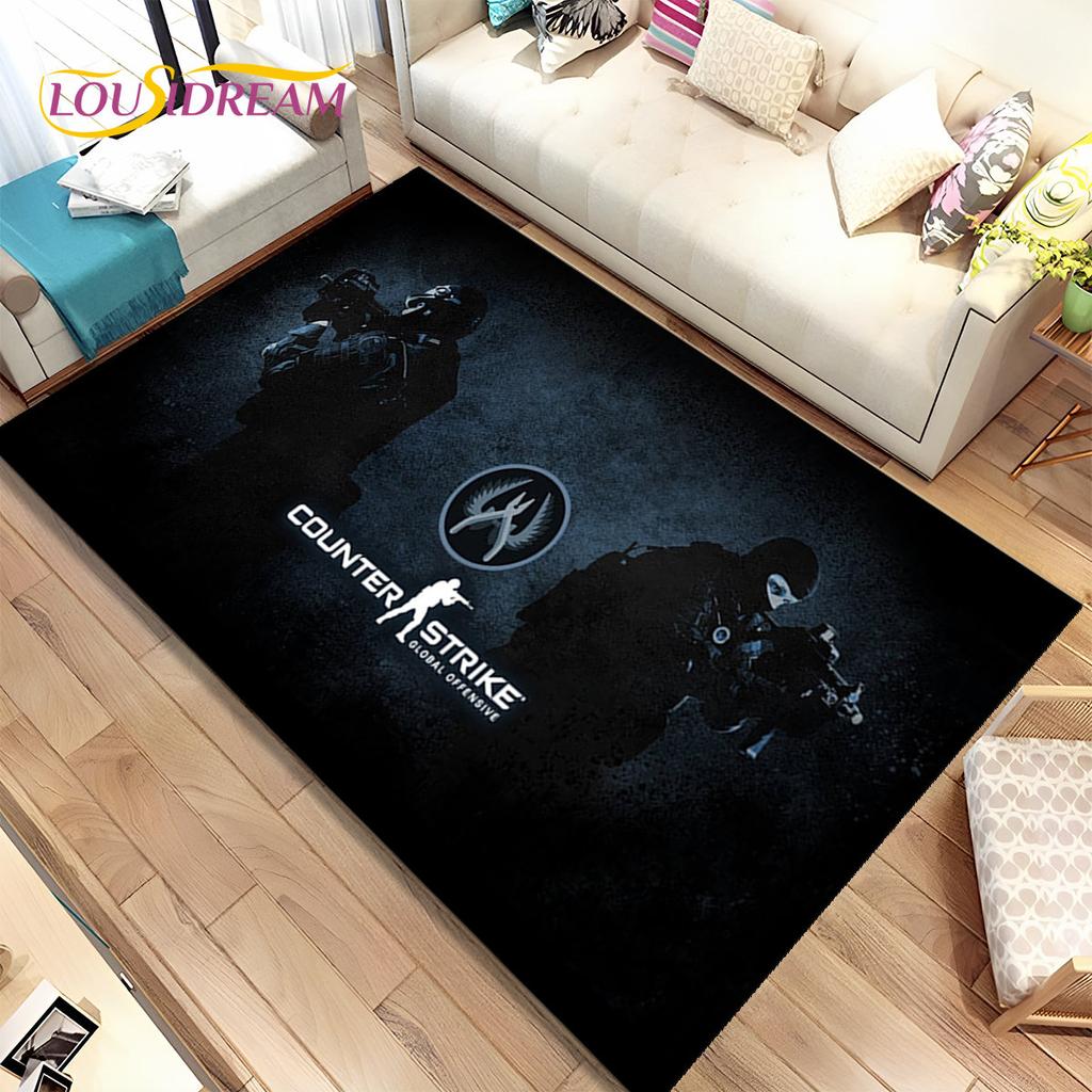 CS GO,Game Gamer,Counter Strike Area Rug,Carpet Rug for Home Living Room Children Bedroom Sofa Doormat Decor,Non-slip Floor Mat