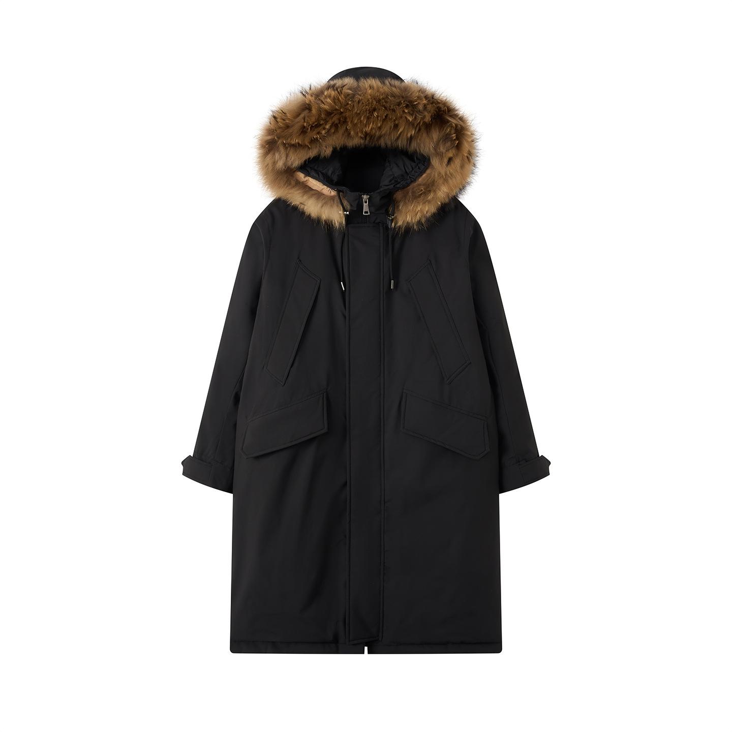 

Зимняя новая куртка с пуховым наполнителем женская средней длины до колена XXXL чёрный