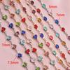 1Meter Crystal Bead Chain Colorful Love Heart Oval Glass Beads Copper Chains for Necklace Bracelet Jewelry Making DIY Supplies