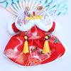 Pet Tang Suit Tassel Design Vibrant Color Button Closure Exquisite Pattern Friendly to Skin Keep Warm Cloth Thickened Cat Dog Fleece