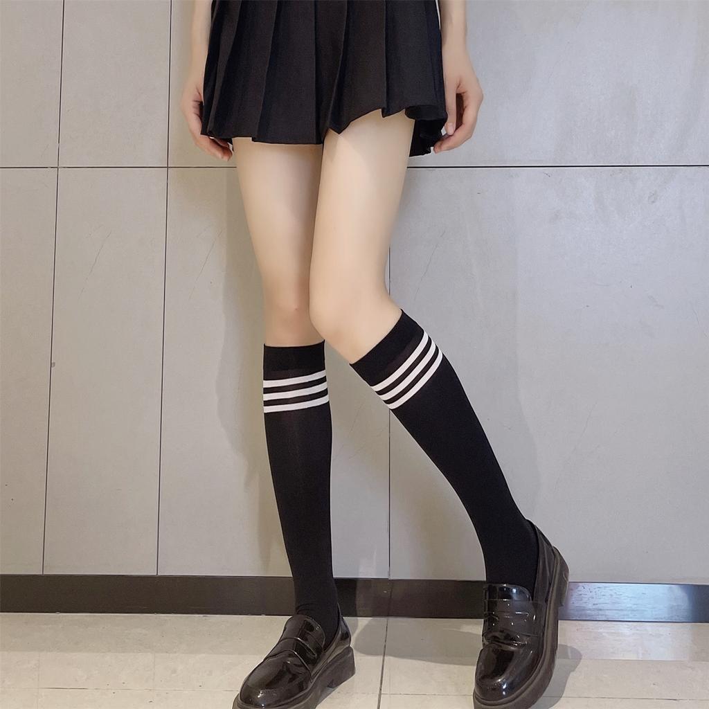 Student Socks Striped Knee High Sweet College Style Calf Socks Soft Skin-friendly JK Lolita Girls Stockings
