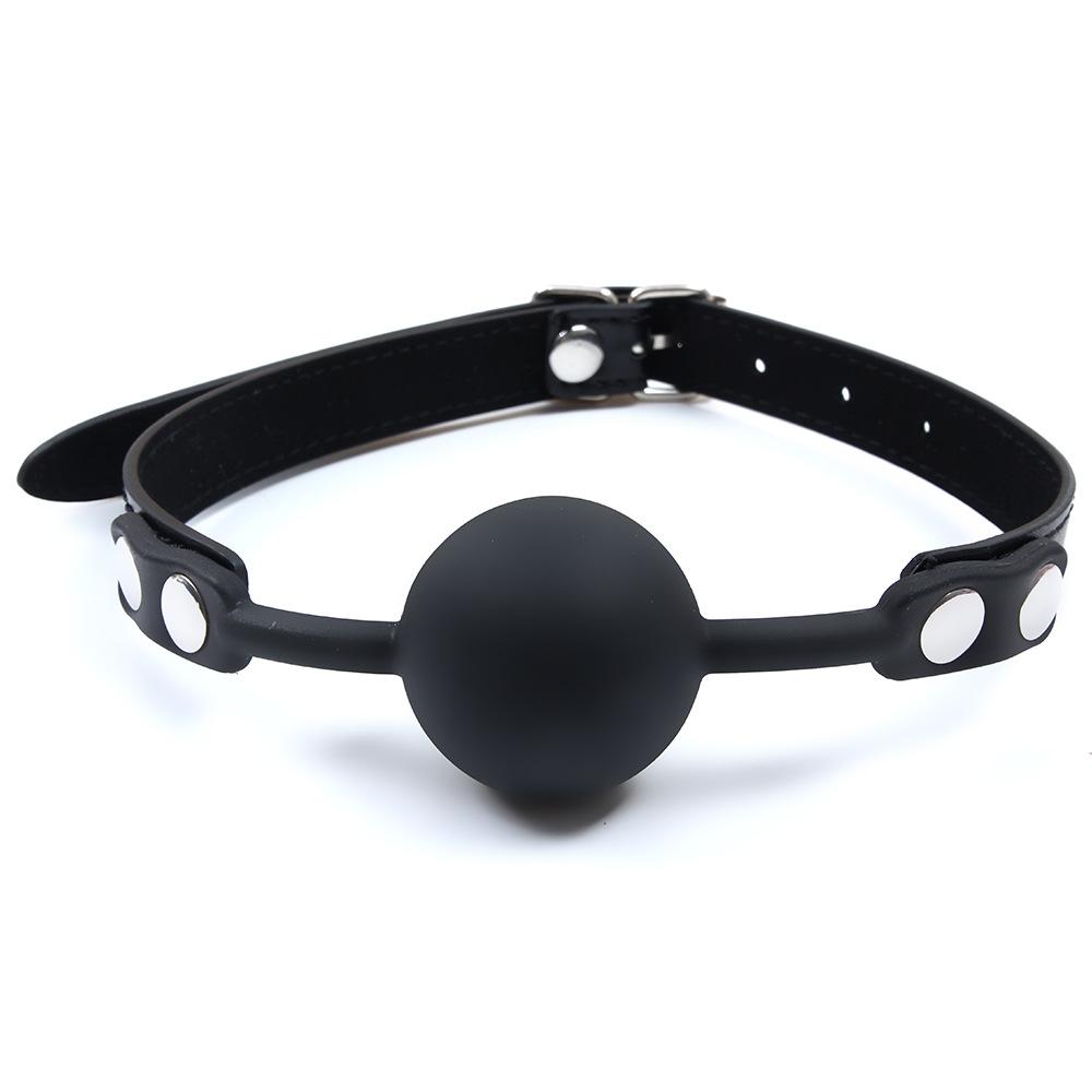 VaHppy Mouth Ball Yoke 4cm 80g Silicone Solid Drooling Couple Games Sex Toys SM BDSM Adult Products PU Bondage Oral Sex